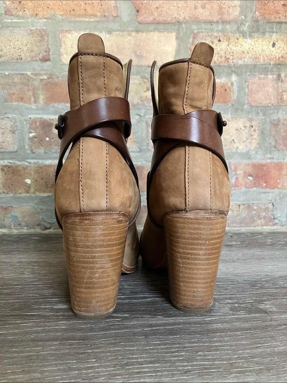Rag & Bone "Kinsey" camel suede and leather ankle boots - Picture 6 of 17